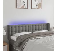 ZQQLVOO Cabecero con LED de Tela Gris Oscuro Classic LED Bed Frame Headboard with Adjustable Height, Modern Design for Bedroom, USB Powered Backrest with Colorful Light