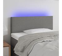 ZQQLVOO Cabecero con LED de Tela Gris Oscuro Classic LED Bed Frame Headboard with Modern Design, Adjustable Height, and Back Support for Bedroom Comfort 90x5x78/88 cm