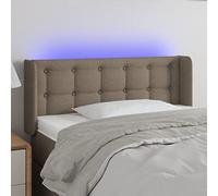 ZQQLVOO Cabecero con LED de Tela Gris Taupe Classic LED Bed Frame Headboard with Adjustable Height, Modern Design for Bedroom, USB Powered Backrest with Colorful Lighti