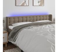ZQQLVOO Cabecero con LED de Tela Gris Taupe Classic LED Bed Frame Headboard with Adjustable Height, Modern Design for Bedroom, USB Powered Backrest with Colorful Lighti