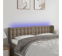 ZQQLVOO Cabecero con LED de Tela Gris Taupe Classic LED Bed Frame Headboard with Adjustable Height, Modern Design for Bedroom, USB Powered Backrest with Colorful Lighti