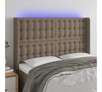 ZQQLVOO Cabecero con LED de Tela Gris Taupe Classic LED Bed Frame Headboard with Adjustable Height, Modern Design for Bedroom, USB Powered Backrest with Colorful Lighti