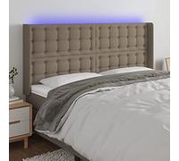 ZQQLVOO Cabecero con LED de Tela Gris Taupe Classic LED Bed Frame Headboard with Adjustable Height, Modern Design for Bedroom, USB Powered Backrest with Colorful Lighti