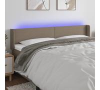 ZQQLVOO Cabecero con LED de Tela Gris Taupe Modern LED Headboard with Adjustable Height, USB Powered Backlit Bed Frame for Bedroom Comfort and Support 163x16x78/88 cm