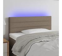 ZQQLVOO Cabecero con LED de Tela Gris Taupe Modern LED Headboard with Adjustable Height, USB Powered Backlit Bed Frame for Bedroom Comfort and Support 100x5x78/88 cm