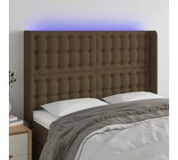 ZQQLVOO Cabecero con LED de Tela marrón Oscuro Classic LED Bed Frame Headboard with Adjustable Height, Modern Design for Bedroom, USB Powered Backrest with Colorful Lig