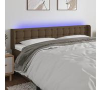 ZQQLVOO Cabecero con LED de Tela marrón Oscuro Classic LED Bed Frame Headboard with Adjustable Height, Modern Design for Bedroom, USB Powered Backrest with Colorful Lig
