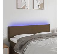 ZQQLVOO Cabecero con LED de Tela marrón Oscuro Classic LED Bed Frame Headboard with Modern Design, Adjustable Height, and Back Support for Bedroom Comfort 144x5x78/88 c