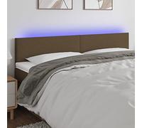 ZQQLVOO Cabecero con LED de Tela marrón Oscuro Classic LED Bed Frame Headboard with Modern Design, Adjustable Height, and Back Support for Bedroom Comfort 180x5x78/88 c