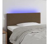 ZQQLVOO Cabecero con LED de Tela marrón Oscuro Classic LED Bed Frame Headboard with Modern Design, Adjustable Height, and USB Powered Color Changing Lights for Bedroom