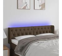 ZQQLVOO Cabecero con LED de Tela marrón Oscuro Modern LED Headboard with Adjustable Height and Colorful Backlighting for Bedroom, Breathable Fabric Upholstery, USB Powe