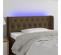 ZQQLVOO Cabecero con LED de Tela marrón Oscuro Modern LED Headboard with Adjustable Height and Colorful Backlighting for Bedroom, Breathable Fabric Upholstery, USB Powe