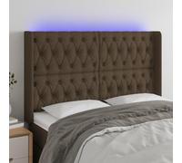 ZQQLVOO Cabecero con LED de Tela marrón Oscuro Modern LED Headboard with Adjustable Height and Colorful Backlighting for Bedroom, Breathable Fabric Upholstery, USB Powe