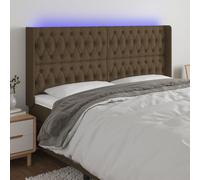 ZQQLVOO Cabecero con LED de Tela marrón Oscuro Modern LED Headboard with Adjustable Height and Colorful Backlighting for Bedroom, Breathable Fabric Upholstery, USB Powe