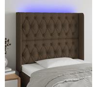 ZQQLVOO Cabecero con LED de Tela marrón Oscuro Modern LED Headboard with Adjustable Height and Colorful Backlighting for Bedroom, Breathable Fabric Upholstery, USB Powe