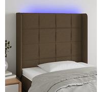 ZQQLVOO Cabecero con LED de Tela marrón Oscuro Modern LED Headboard with Adjustable Height, USB Powered Backlit Bed Frame for Bedroom Comfort and Reading Support 83x16x