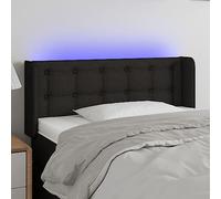 ZQQLVOO Cabecero con LED de Tela Negro Classic LED Bed Frame Headboard with Adjustable Height, Modern Design for Bedroom, USB Powered Backrest with Colorful Lighting an
