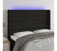 ZQQLVOO Cabecero con LED de Tela Negro Classic LED Bed Frame Headboard with Adjustable Height, Modern Design for Bedroom, USB Powered Backrest with Colorful Lighting an