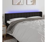 ZQQLVOO Cabecero con LED de Tela Negro Classic LED Bed Frame Headboard with Adjustable Height, Modern Design for Bedroom, USB Powered Backrest with Colorful Lighting an