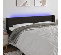 ZQQLVOO Cabecero con LED de Tela Negro Modern LED Headboard with Adjustable Height, USB Powered Backlit Bed Frame for Bedroom Comfort and Support 203x16x78/88 cm