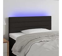 ZQQLVOO Cabecero con LED de Tela Negro Modern LED Headboard with Adjustable Height, USB Powered Backlit Bed Frame for Bedroom Comfort and Support 100x5x78/88 cm