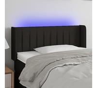 ZQQLVOO Cabecero con LED de Tela Negro Modern LED Headboard with Adjustable Height, USB Powered Bed Frame Backrest for Bedroom Comfort and Reading Support 103x16x78/88