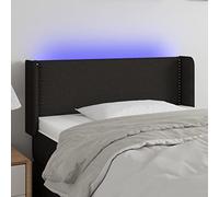 ZQQLVOO Cabecero con LED de Tela Negro Modern LED Headboard with Adjustable Height, USB Powered Bed Frame Backrest for Bedroom Comfort and Reading Support 83x16x78/88 c