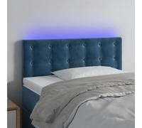 ZQQLVOO Cabecero con LED de Terciopelo Azul Oscuro Classic LED Bed Frame Headboard with Adjustable Height, Soft Velvet Upholstery for Modern Bedroom Support and Backres