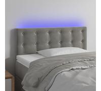 ZQQLVOO Cabecero con LED de Terciopelo Gris Claro Classic LED Bed Frame Headboard with Adjustable Height, Soft Velvet Upholstery for Modern Bedroom Support and Backrest