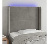 ZQQLVOO Cabecero con LED de Terciopelo Gris Claro Velvet LED Headboard with Adjustable Height, Modern Bed Frame Backrest with Colorful Lighting and USB Connector for Be