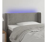 ZQQLVOO Cabecero con LED de Terciopelo Gris Claro Velvet LED Headboard with Adjustable Height, Modern Bed Frame Backrest with Colorful Lighting and USB Connector for Be
