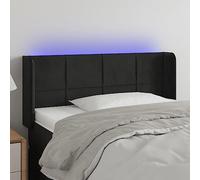 ZQQLVOO Cabecero con LED de Terciopelo Negro Classic LED Bed Frame Headboard with Adjustable Height, Soft Velvet Upholstery, and RGB Color Lighting for Modern Bedroom S