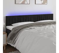 ZQQLVOO Cabecero con LED de Terciopelo Negro Velvet LED Headboard with Adjustable Height and Color-Changing Lights for Modern Bedroom Support 180x5x78/88 cm