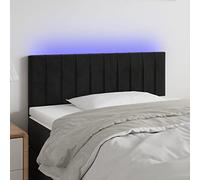 ZQQLVOO Cabecero con LED de Terciopelo Negro Velvet LED Headboard with Adjustable Height and Color-Changing Lights for Modern Bedroom Support 90x5x78/88 cm