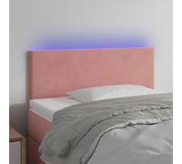 ZQQLVOO Cabecero con LED de Terciopelo Rosa Classic LED Bed Frame Headboard with Adjustable Height, Soft Velvet Upholstery for Modern Bedroom Support and Backrest Comfo