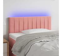ZQQLVOO Cabecero con LED de Terciopelo Rosa Velvet LED Headboard with Adjustable Height and Color-Changing Lights for Modern Bedroom Support 80x5x78/88 cm