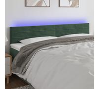 ZQQLVOO Cabecero con LED de Terciopelo Verde Oscuro Classic LED Bed Frame Headboard with Adjustable Height, Soft Velvet Upholstery for Modern Bedroom Support and Backre
