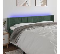 ZQQLVOO Cabecero con LED de Terciopelo Verde Oscuro Classic LED Bed Frame Headboard with Adjustable Height, Soft Velvet Upholstery, and RGB Color Lighting for Modern Be