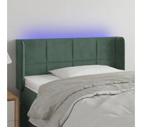 ZQQLVOO Cabecero con LED de Terciopelo Verde Oscuro Classic LED Bed Frame Headboard with Adjustable Height, Soft Velvet Upholstery, and RGB Color Lighting for Modern Be