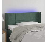 ZQQLVOO Cabecero con LED de Terciopelo Verde Oscuro Classic LED Bed Frame Headboard with Adjustable Height, Soft Velvet Upholstery, and RGB Color Lighting for Modern Be