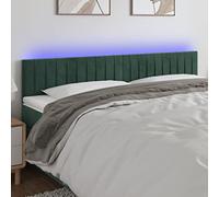 ZQQLVOO Cabecero con LED de Terciopelo Verde Oscuro Velvet LED Headboard with Adjustable Height and Color-Changing Lights for Modern Bedroom Support 200x5x78/88 cm