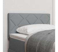 ZQQLVOO Cabecero con Luces de Tiras LED Ajustable Gris Claro Diamond Block LED Headboard with Wood Frame for Modern Bedroom, Soft Fabric Upholstered Bed Headboard with