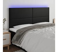 ZQQLVOO Cabecero con Luces LED Cuero sintético Negro Classic LED Headboard with Modern Design, Adjustable Height, and Durable Synthetic Leather for Bedroom Comfort and