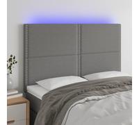 ZQQLVOO Cabecero con Luces LED Tela Gris Oscuro Classic LED Bed Frame Headboard with Modern Design, Adjustable Height, and USB Powered Color Changing Lights for Bedroom