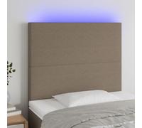 ZQQLVOO Cabecero con Luces LED Tela Gris Taupe Classic LED Bed Frame Headboard with Modern Design, Adjustable Height, and Back Support for Bedroom Comfort 90x5x118/128