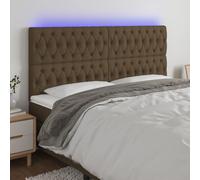 ZQQLVOO Cabecero con Luces LED Tela marrón Oscuro Modern LED Upholstered Bed Frame Headboard with Adjustable Height and RGB Lighting, USB Powered for Bedroom Comfort an