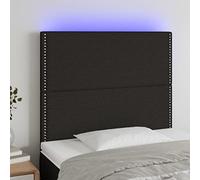 ZQQLVOO Cabecero con Luces LED Tela Negro Classic LED Bed Frame Headboard with Modern Design, Adjustable Height, and USB Powered Color Changing Lights for Bedroom 90x5x