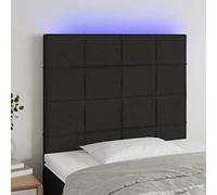 ZQQLVOO Cabecero con Luces LED Tela Negro Modern LED Headboard with Adjustable Height, USB Powered Bed Frame Backrest for Bedroom Comfort and Reading Support 80x5x118/1