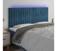 ZQQLVOO Cabecero con Luces LED Terciopelo Azul Oscuro Velvet LED Headboard with Adjustable Height and Color-Changing Lights for Modern Bedroom Support 180x5x118/128 cm