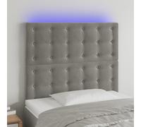 ZQQLVOO Cabecero con Luces LED Terciopelo Gris Claro Classic LED Bed Frame Headboard with Adjustable Height, Soft Velvet Upholstery for Modern Bedroom Support and Backr